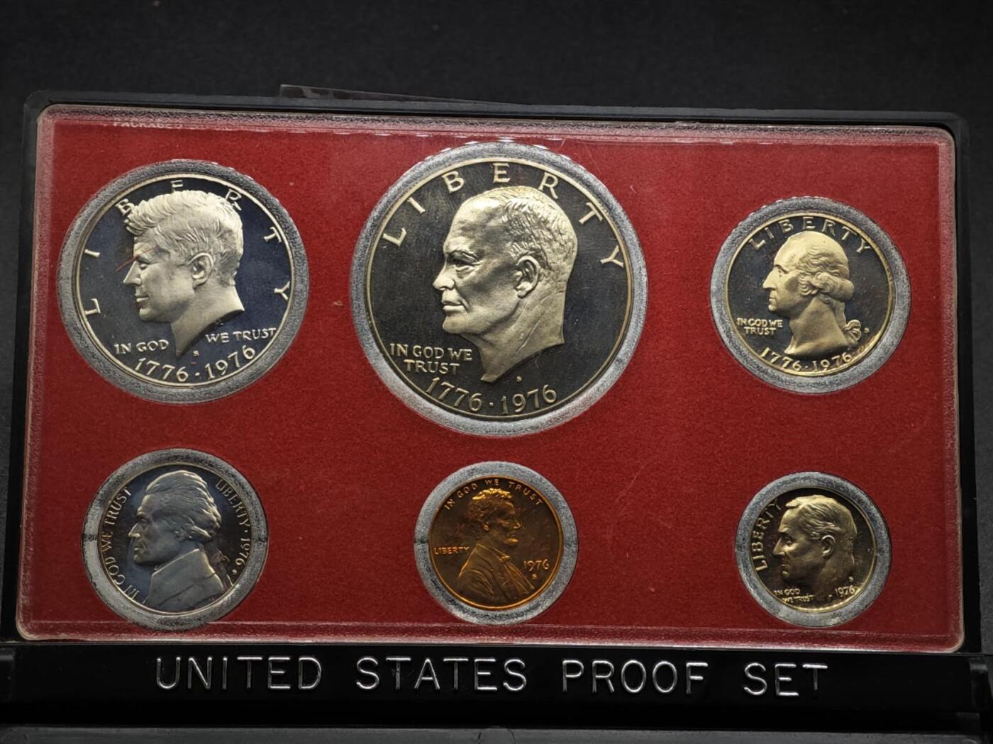 【淘币小摊】实时拍第八百零八拍   银币套币场   满百包邮可预留二周 每周一统一发货   美国1976年精制套币