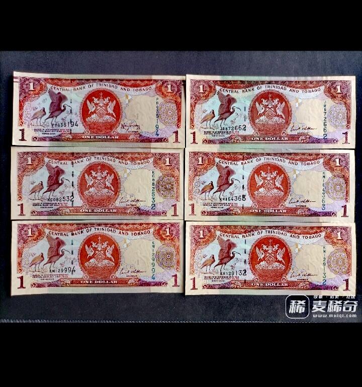 全新特立尼达和多巴哥2006年1元靓品纸币6枚一组
