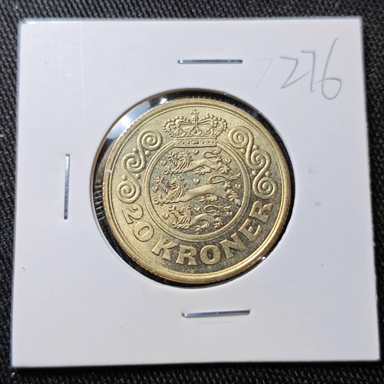 KK钱币收藏小铺 （套币 好品/批量散币 银币）专场  2月预留时间 周末发货  1990丹麦20克朗 好品