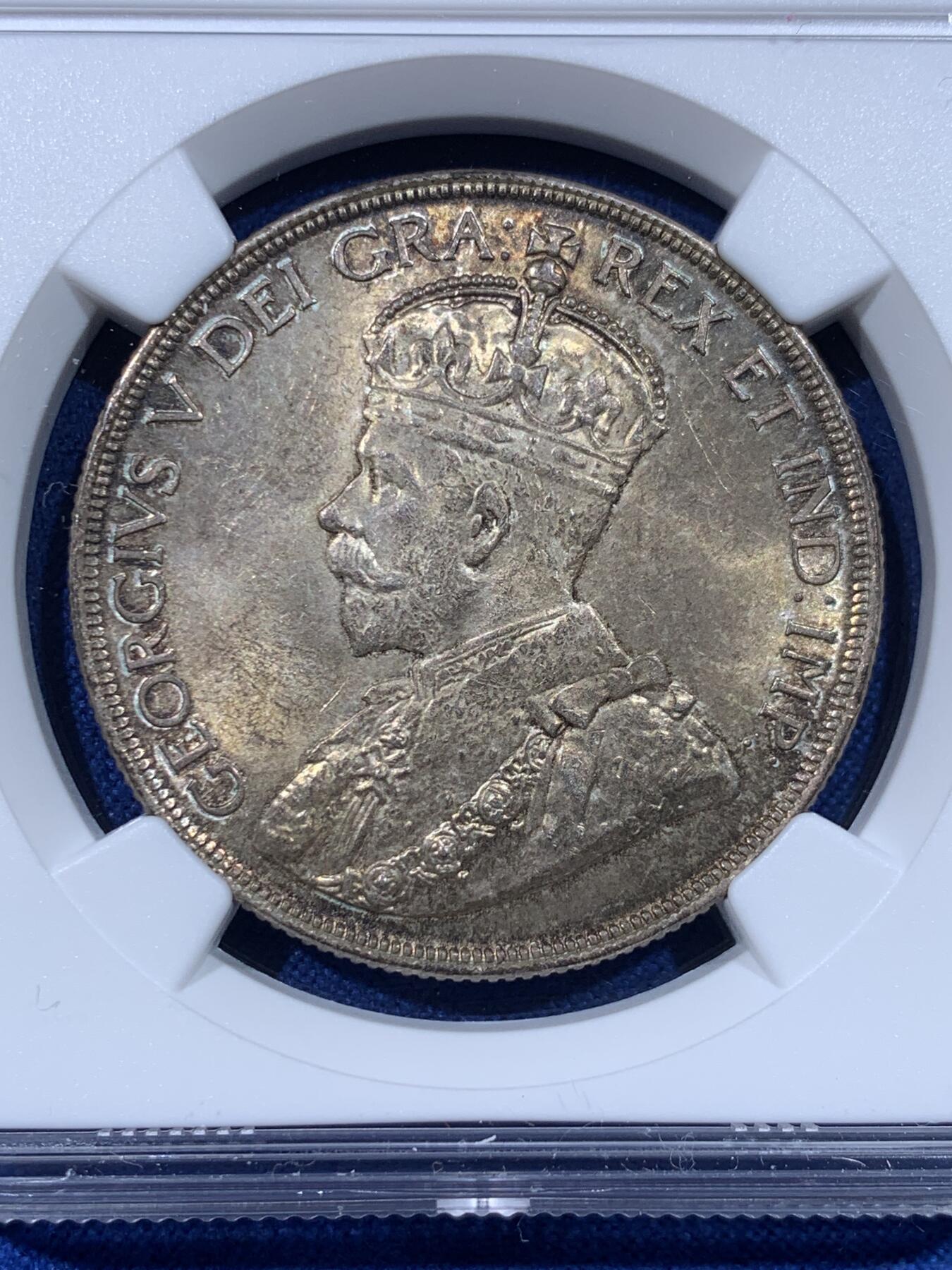 《竞宝斋》第442场 周日，周一，2场连拍 （全场包邮） NGC MS63 加拿大1936年乔五1元流通版银币 比35少