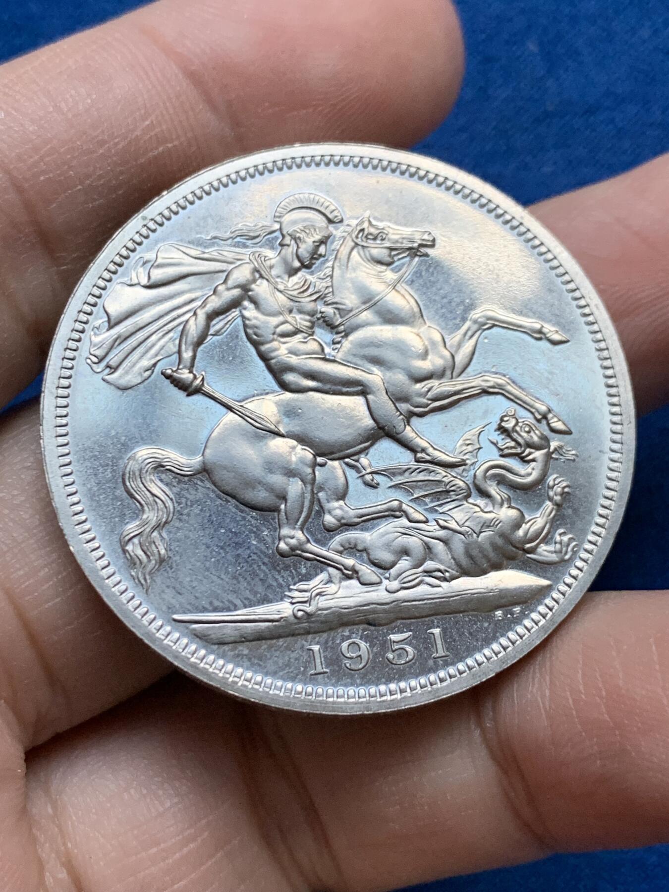 《竞宝斋》第442场 周日，周一，2场连拍 （全场包邮） 1951年乔六镍马剑，属于马剑系列的官方关门币。