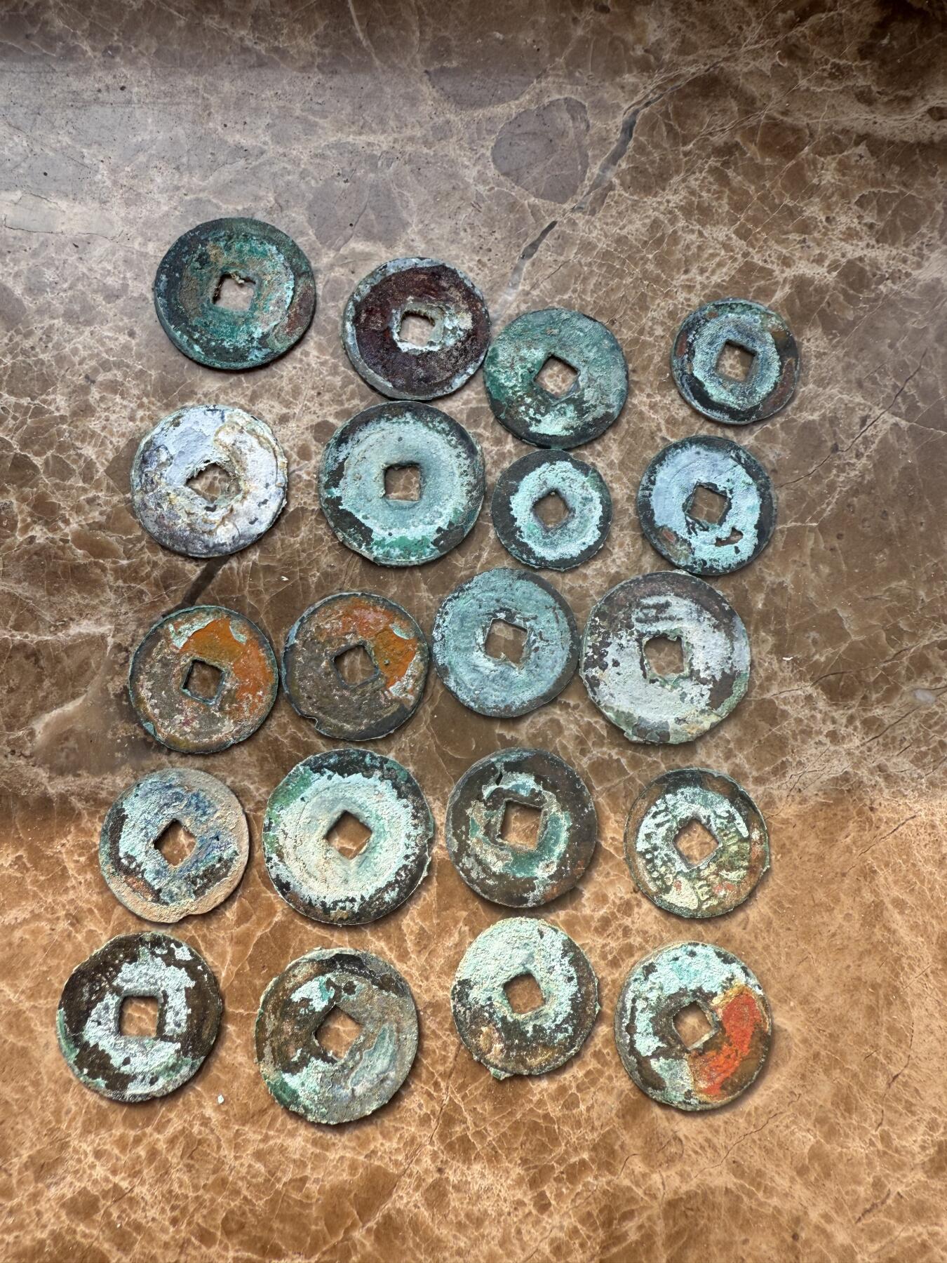 四海杂货铺第十四场 日本回流薄小崇祯通宝20枚