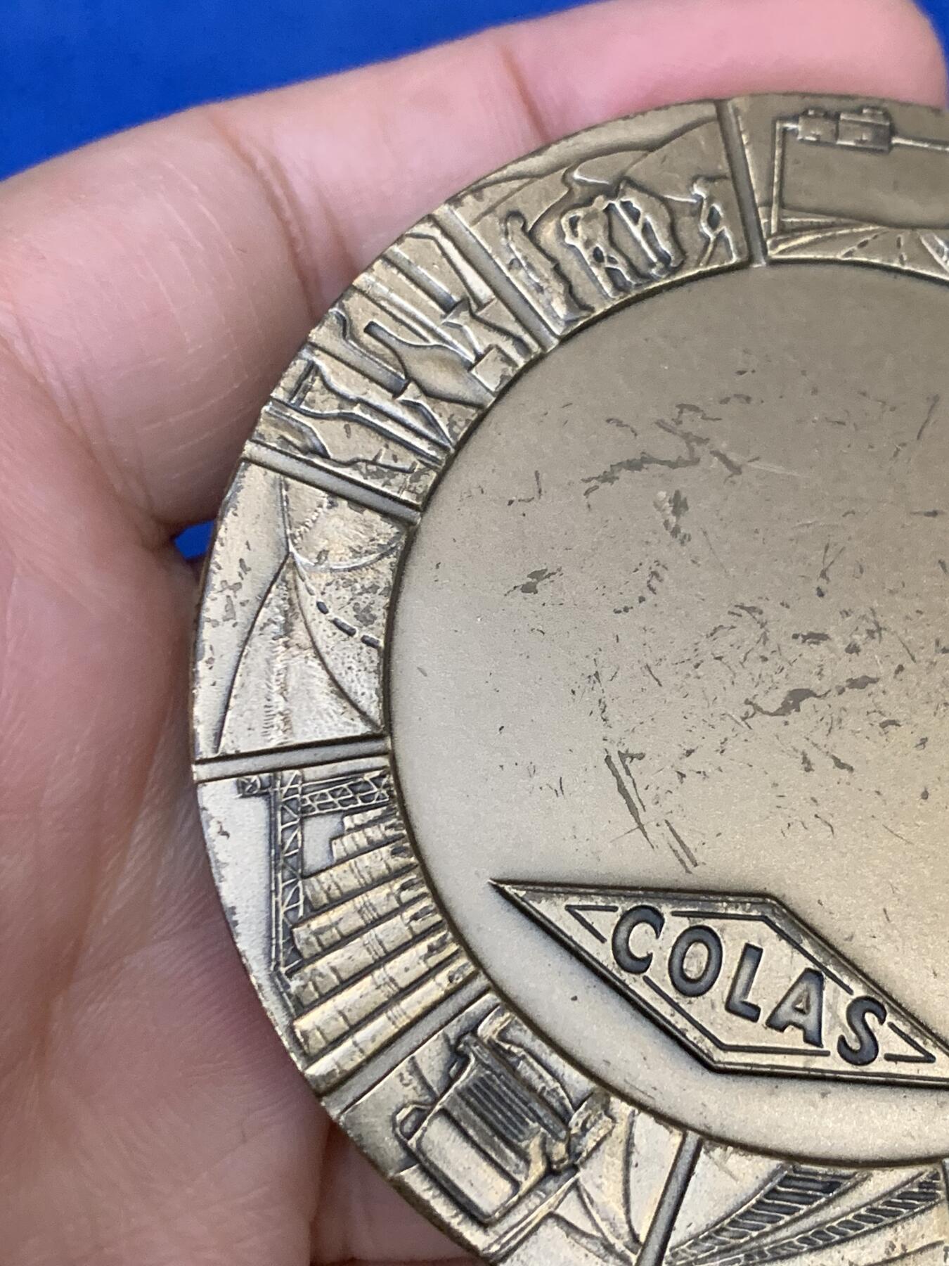 《竞宝斋》第442场 周日，周一，2场连拍 （全场包邮） 法国COLAS大铜章 直径68.5mm 重量201.1g