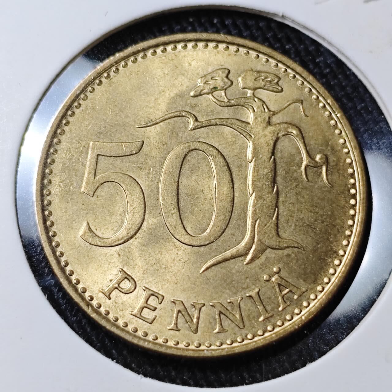 KK钱币收藏小铺 （套币 好品/批量散币 银币）专场  2月预留时间 周末发货  1985芬兰50芬尼 好品铜币