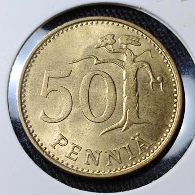 KK钱币收藏小铺 （套币 好品/批量散币 银币）专场  2月预留时间 周末发货 -  1985芬兰50芬尼 好品铜币