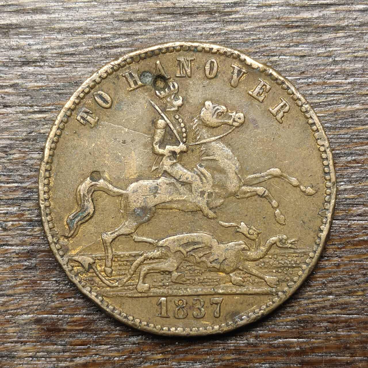 【铜匠收藏】★第132场★散币场，无佣金，30包邮。不满30元，支付5元运费。《接受代拍 代送NGC评级》 英国 1837年 维多利亚 到汉诺威 代用币