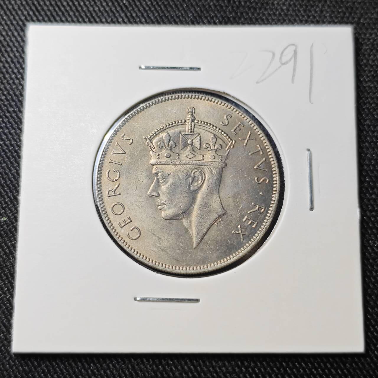 KK钱币收藏小铺 （套币 好品/批量散币 银币）专场  2月预留时间 周末发货  1951英属东非1先令 好品 乔六