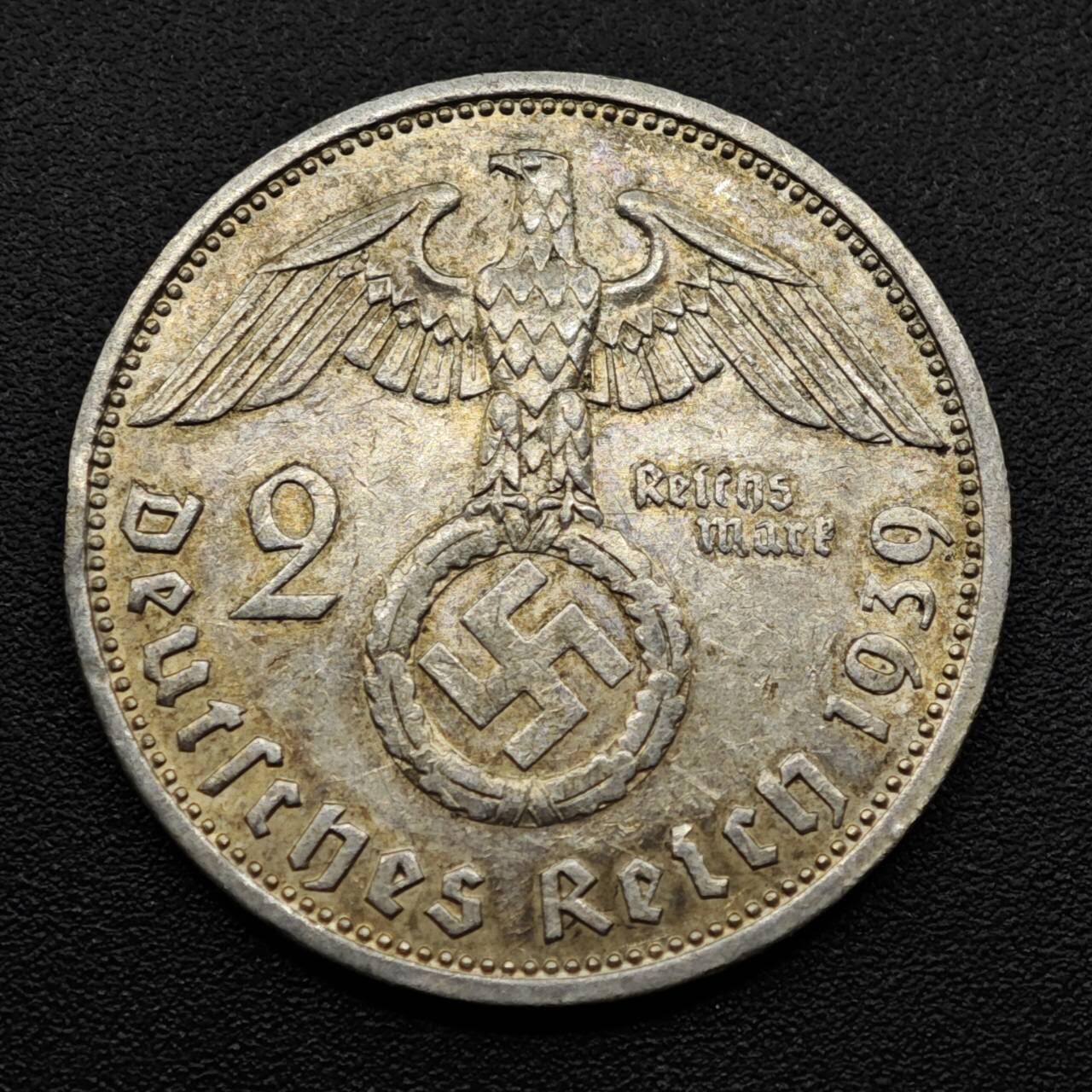 【淘币小摊】实时拍第八百零八拍   银币套币场   满百包邮可预留二周 每周一统一发货   德国1939年2马克银币