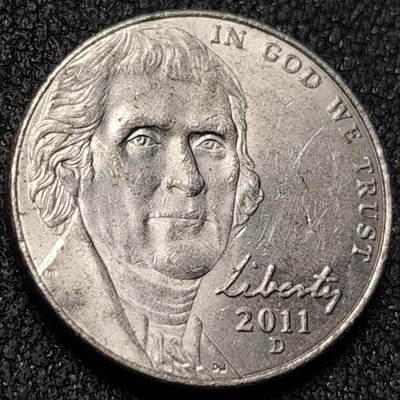 泉币菌-第138场-精品福利场（之前场次29日、30日发货，敬请谅解） - 2011美国5美分 杰斐逊 直径21mm美洲币