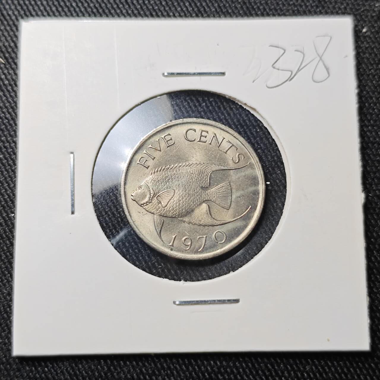 KK钱币收藏小铺 （套币 好品/批量散币 银币）专场  2月预留时间 周末发货  1970百慕大5分 好品