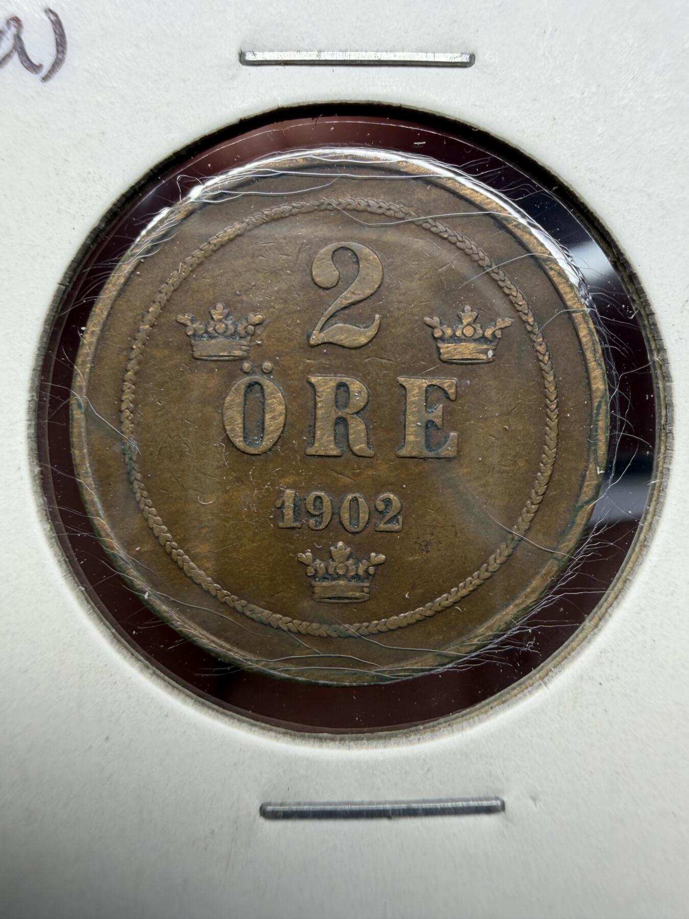 2025年集古藏今外币拍卖第十期-第9场—（总第289拍），可以寄存60天，满160元包邮。 1902年瑞典2欧尔