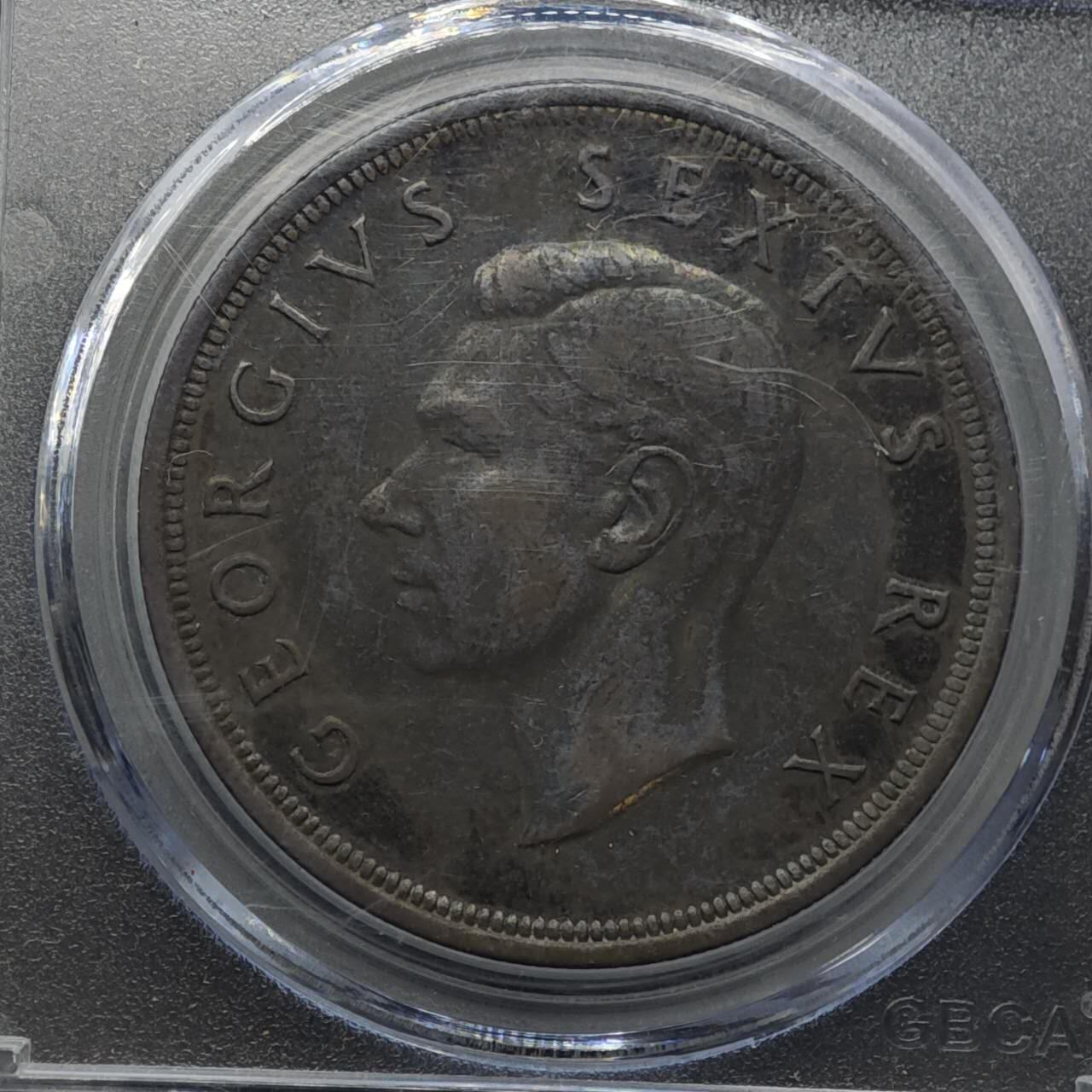 【淘币小摊】实时拍第八百零八拍   银币套币场   满百包邮可预留二周 每周一统一发货   南非1952年发现开普敦300周年乔治六世5先令银币