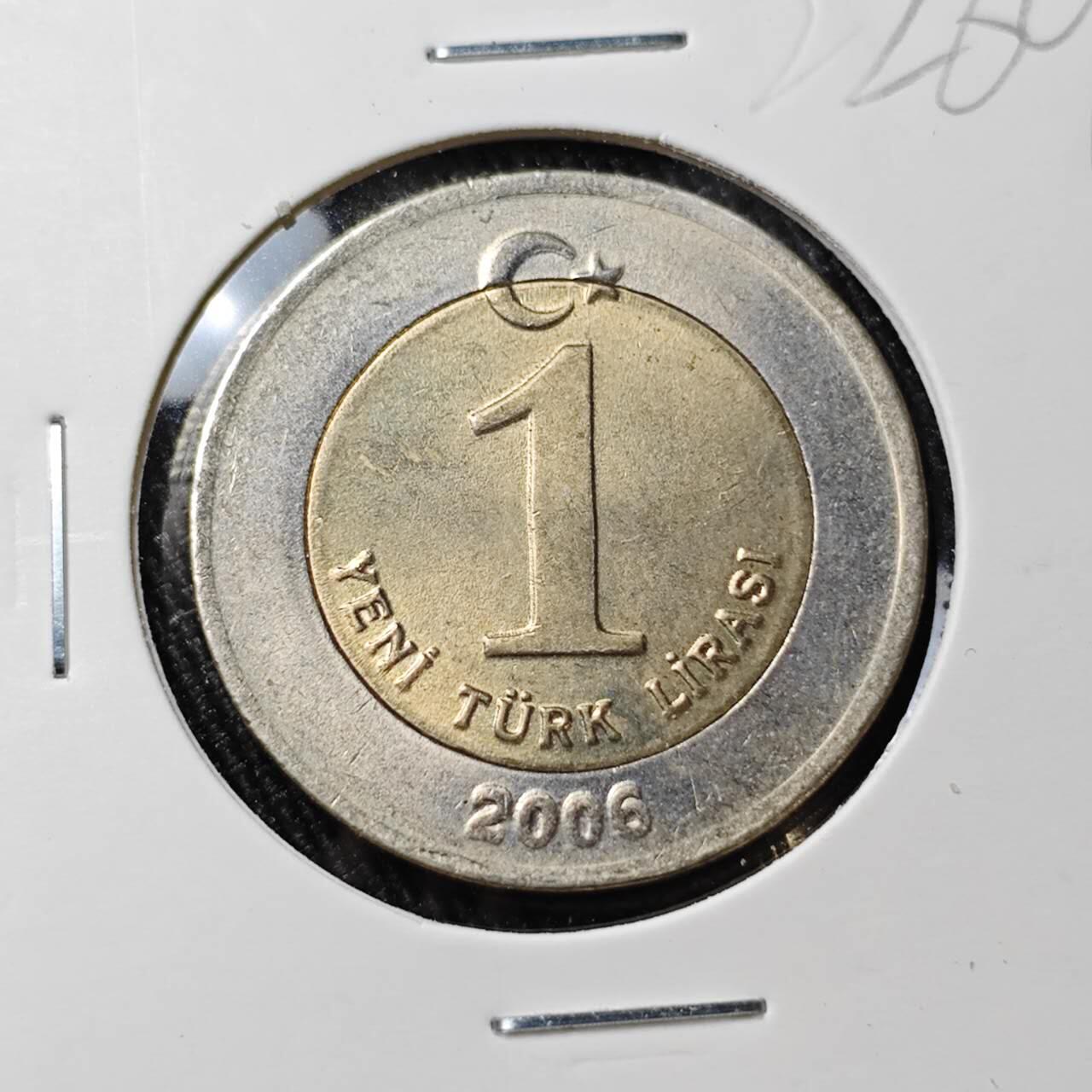 KK钱币收藏小铺 （套币 好品/批量散币 银币）专场  2月预留时间 周末发货  2006土耳其1里拉 好品双色币