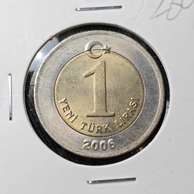 KK钱币收藏小铺 （套币 好品/批量散币 银币）专场  2月预留时间 周末发货 -  2006土耳其1里拉 好品双色币