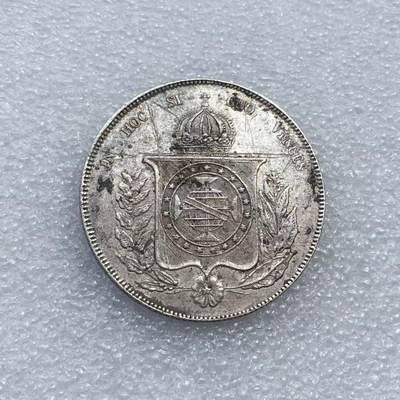 世界钱币专场拍卖 每周二开拍 - 小叶子版1861年巴西1000瑞斯流通银币