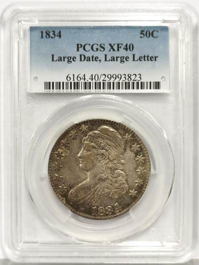 博洋堂世界钱币拍卖第149期（全场包邮） - PCGS XF40 美国1834年自由帽女神50分银币，大字版，国内少见