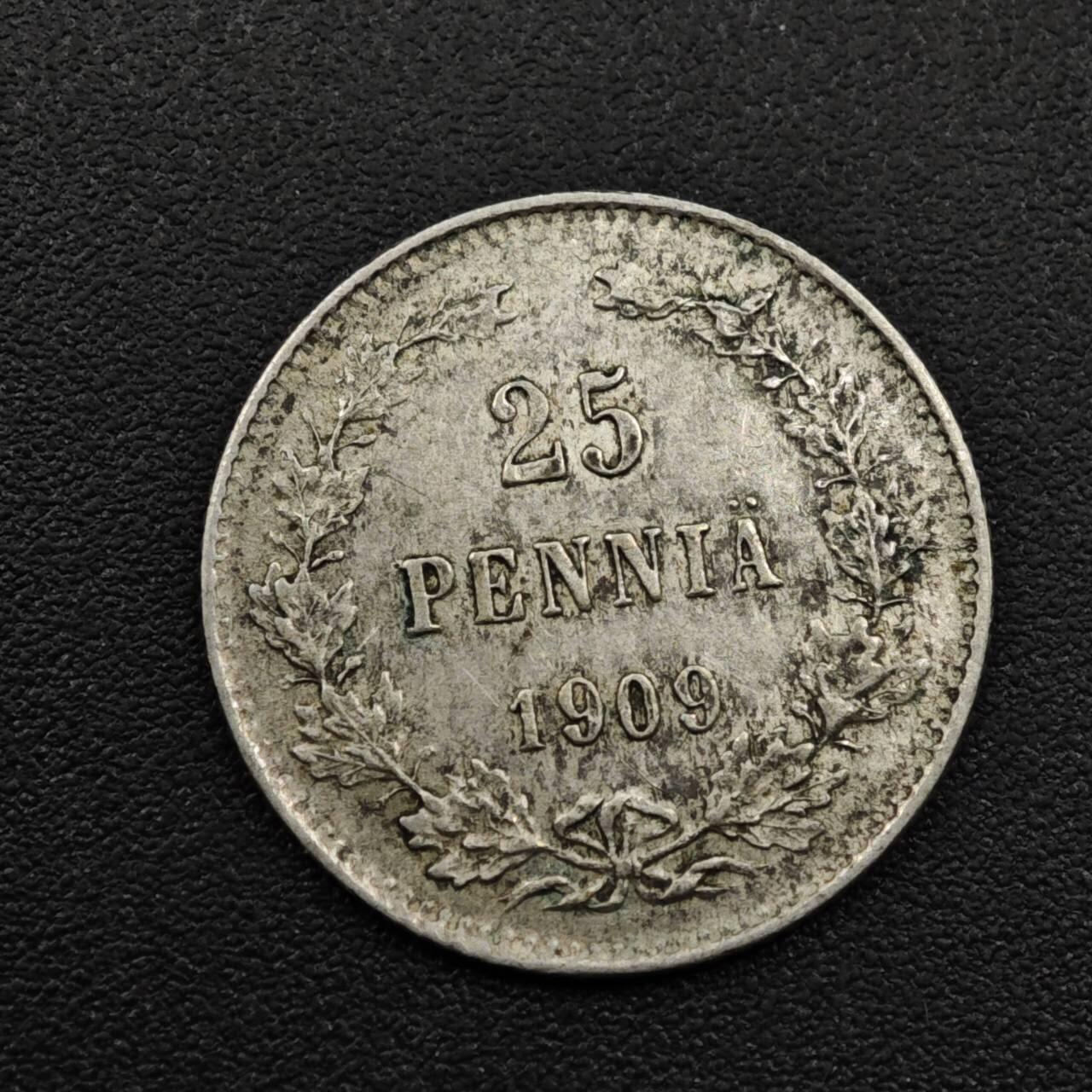 【淘币小摊】实时拍第八百零八拍   银币套币场   满百包邮可预留二周 每周一统一发货   芬兰1909年25芬妮银币