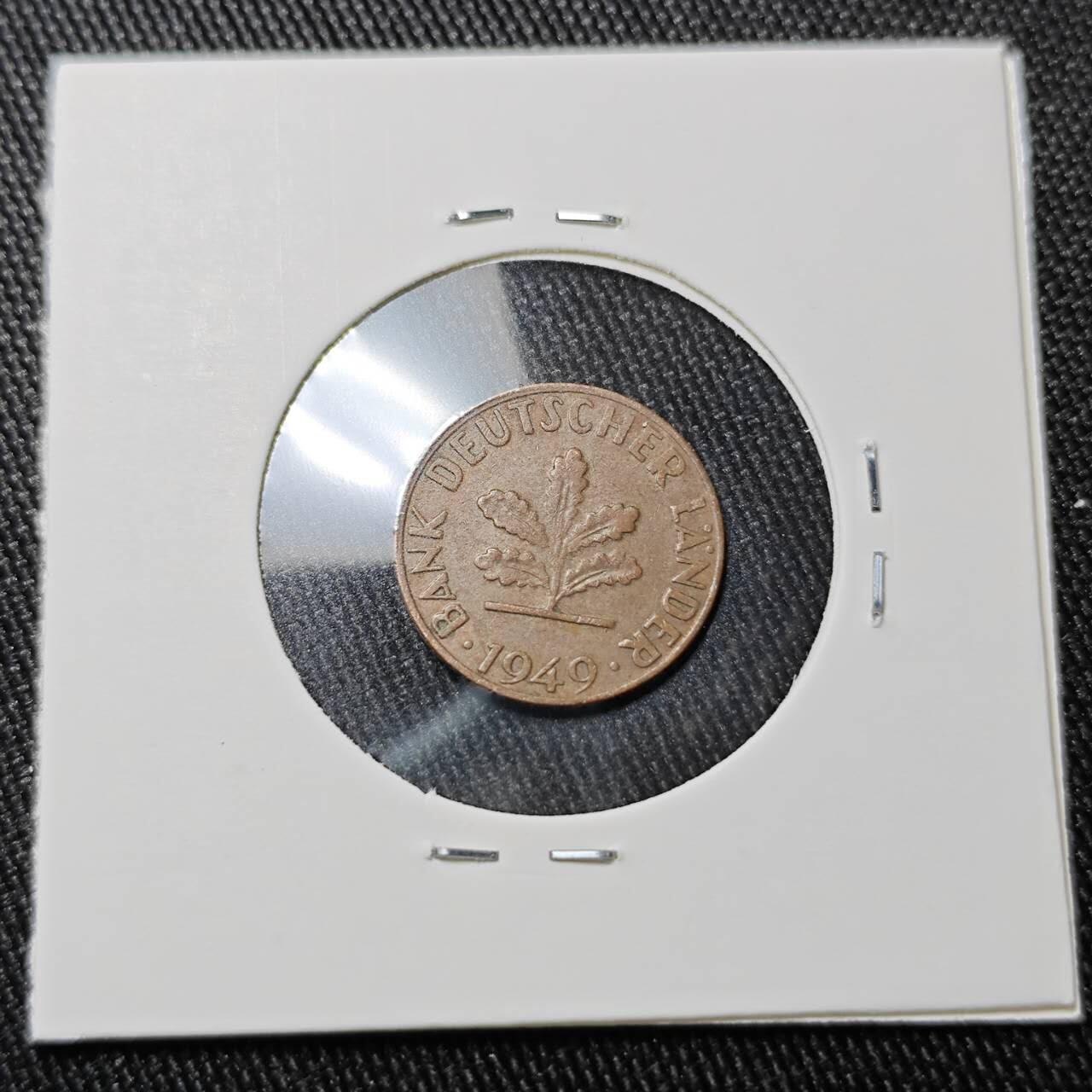 KK钱币收藏小铺 （套币 好品/批量散币 银币）专场  2月预留时间 周末发货  1949西德1芬尼 银行版最少见面值