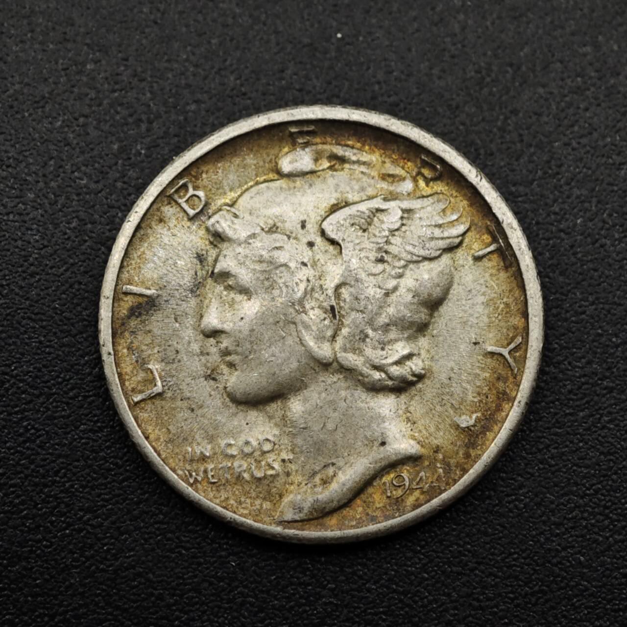 【淘币小摊】实时拍第八百零八拍   银币套币场   满百包邮可预留二周 每周一统一发货   美国1944年小飞人10分银币