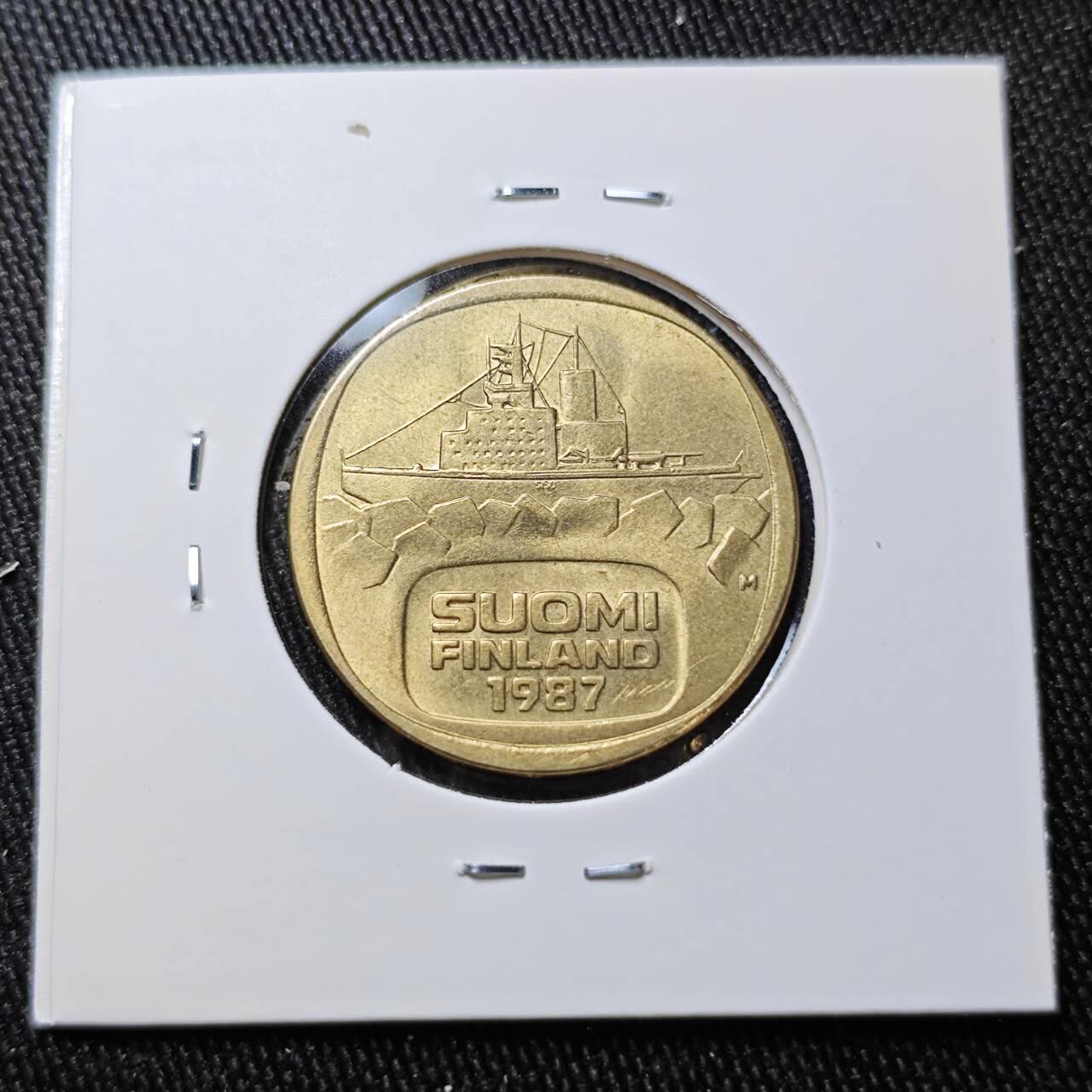 KK钱币收藏小铺 （套币 好品/批量散币 银币）专场  2月预留时间 周末发货  1987芬兰5马克破冰船 好品！