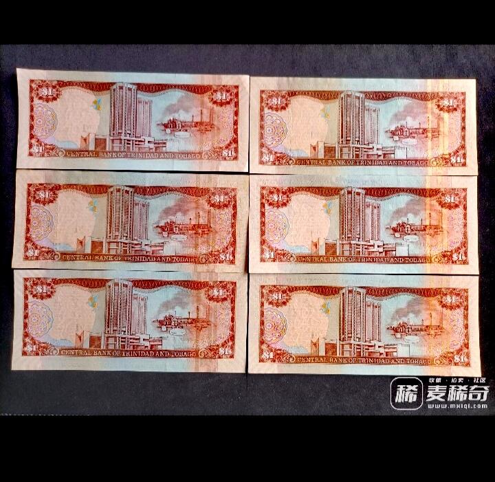 全新特立尼达和多巴哥2006年1元靓品纸币6枚一组