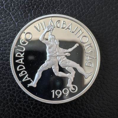 道一币馆币章第一百五十七场 - 匈牙利1989年意大利世界杯500福林精制银币 28g 900s 7000