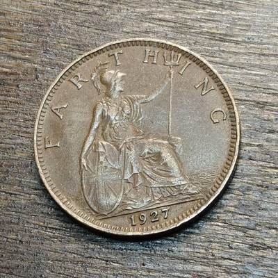 【铜匠收藏】★第133场★散币场，无佣金，30包邮。不满30元，支付5元运费。《接受代拍 代送NGC评级》 - 英国 1927年 1法新 小铜币 乔治五世