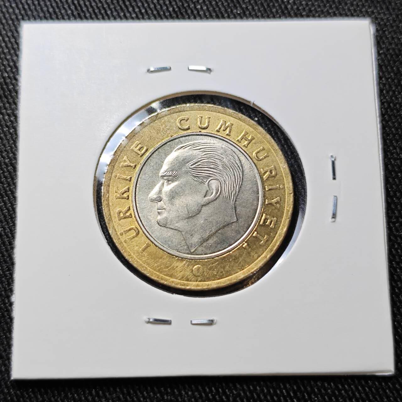 KK钱币收藏小铺 （套币 好品/批量散币 银币）专场  2月预留时间 周末发货  2015土耳其1里拉双色币 好品