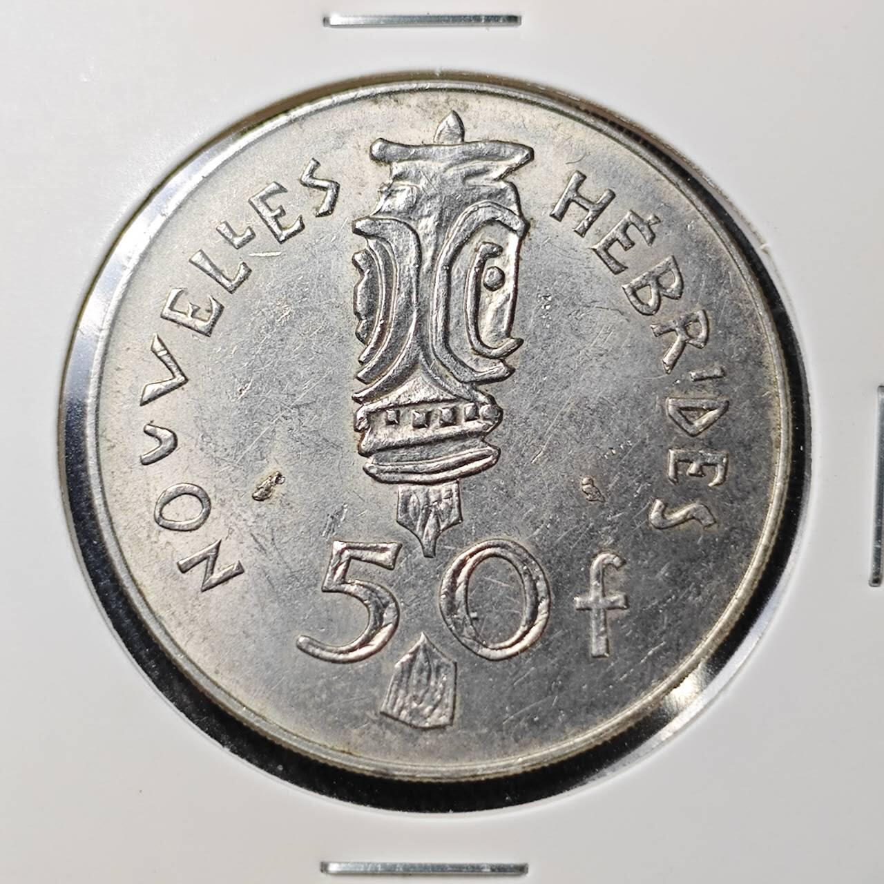 KK钱币收藏小铺 （套币 好品/批量散币 银币）专场  2月预留时间 周末发货  1972法属赫布里底50法郎 少见