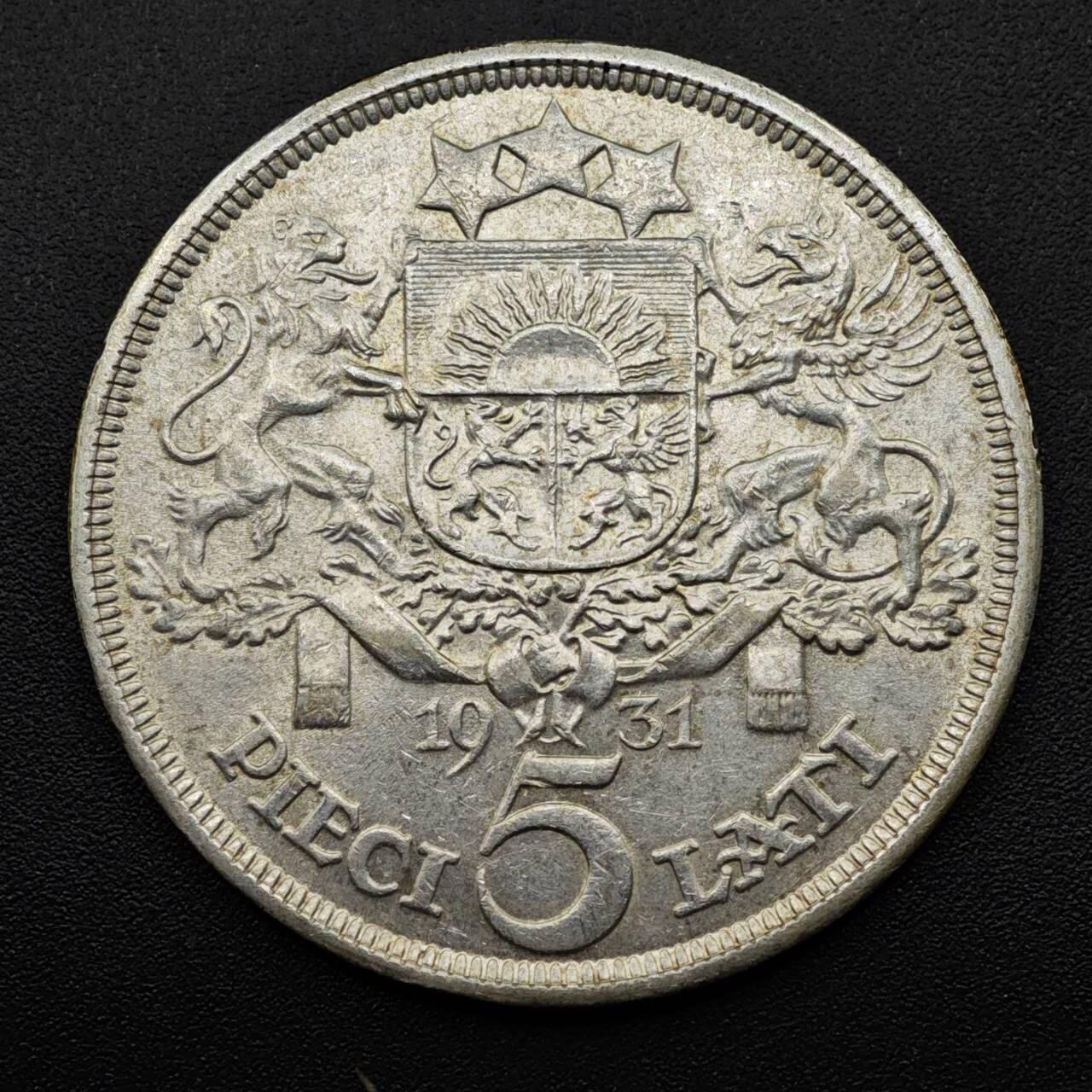 【淘币小摊】实时拍第八百零八拍   银币套币场   满百包邮可预留二周 每周一统一发货   拉脱维亚1931年谷物女神5拉特大银币