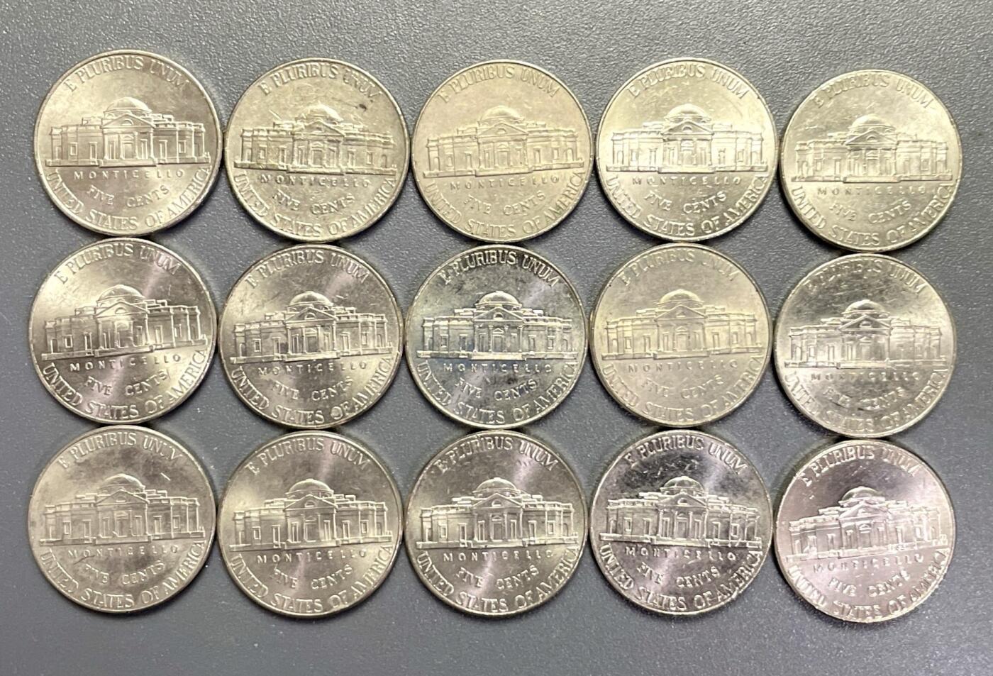 回流1123 美国21世纪不同年份15枚 5分 杰斐逊总统