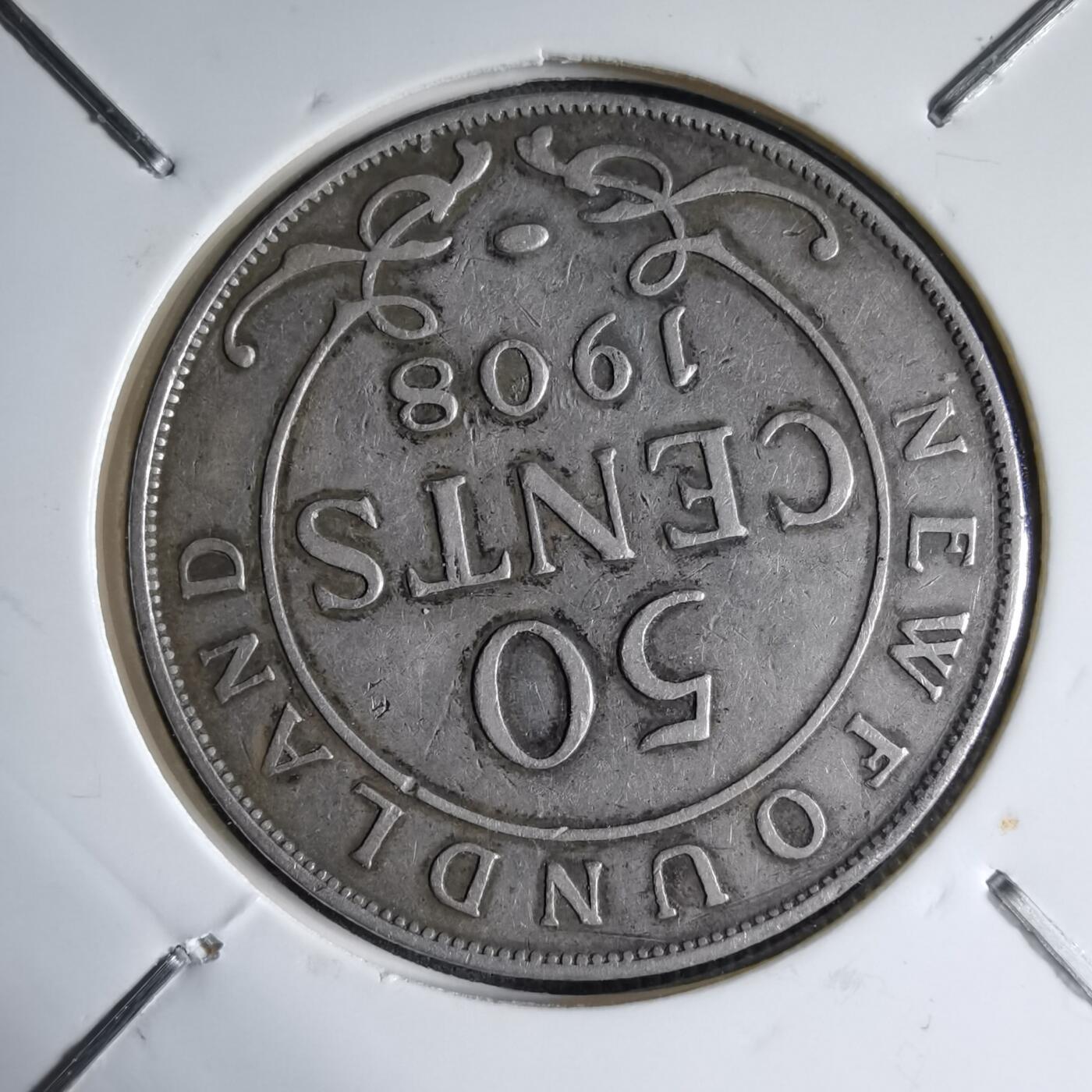 沼泽如烟--第913场 纽芬兰1908年50分银币