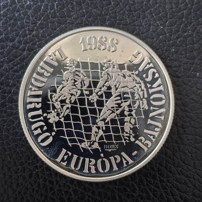道一币馆币章第一百五十七场 - 匈牙利1988年西德欧洲杯500福林精制银币 28g 900s 8000