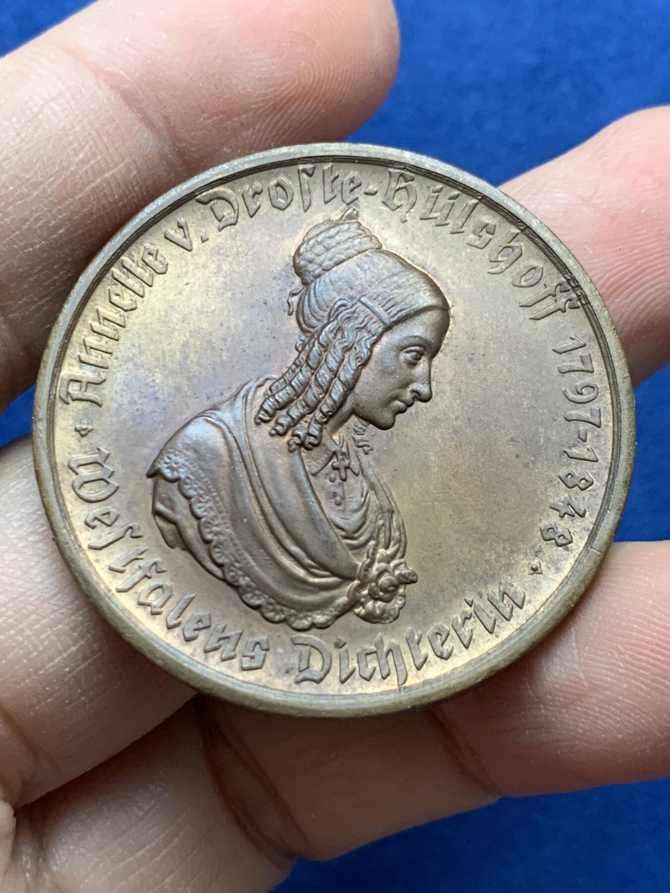 《竞宝斋》第442场 周日，周一，2场连拍 （全场包邮） 德紧威斯特法伦1923年马币，女诗人500马克，立体感极强