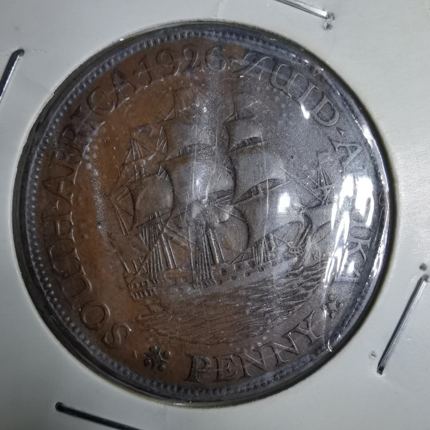 沼泽如烟--第913场 英属南非1926年1便士 字母版