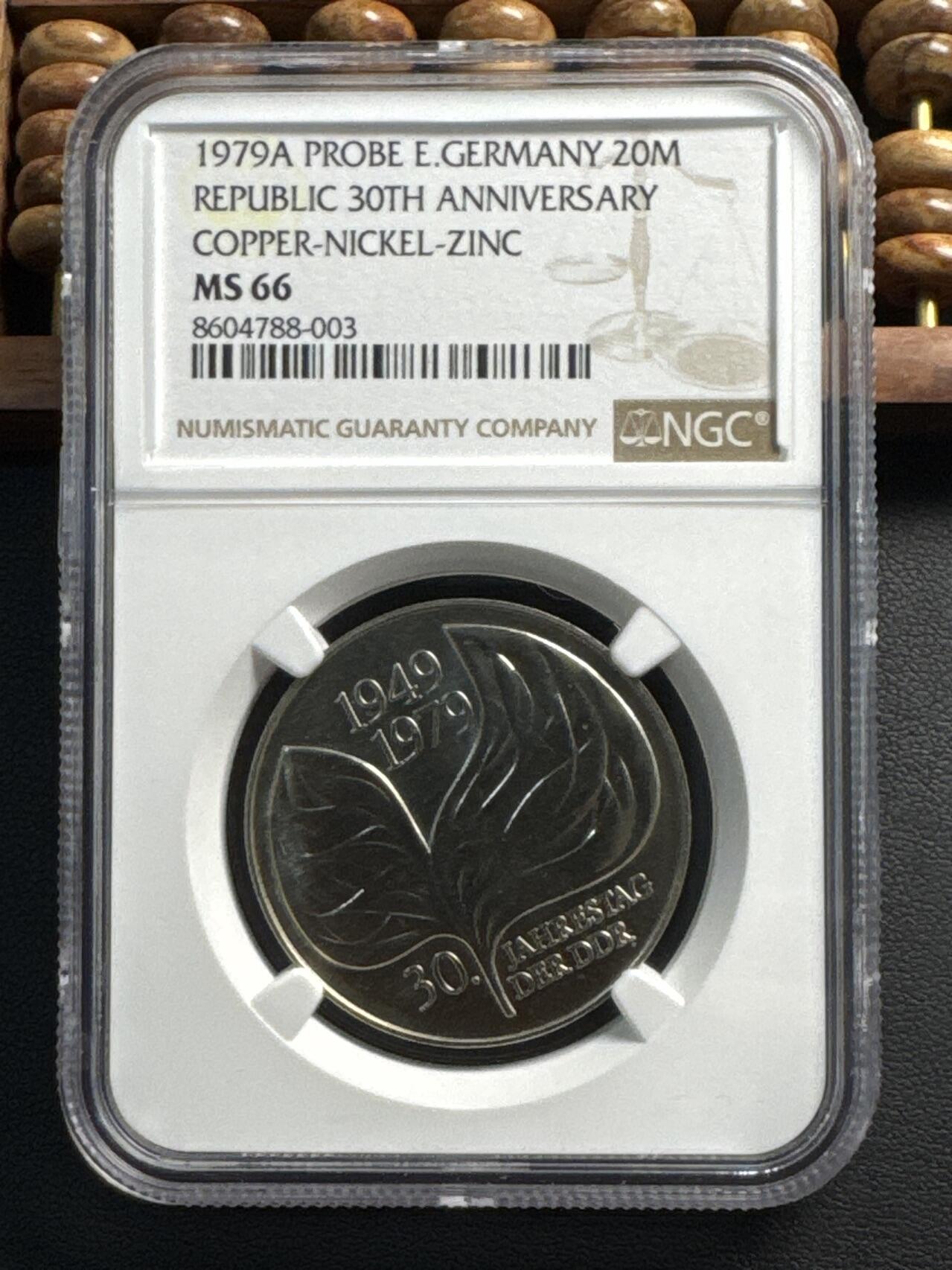 ❤️【币观天下】❤️ 第332期钱币拍卖- 2025.11.28周五晚上6点半场-长期征集拍品 东德1979年东德成立30周年20马克样币(印有PROBE字样)亚军分数淘宝价格3000元