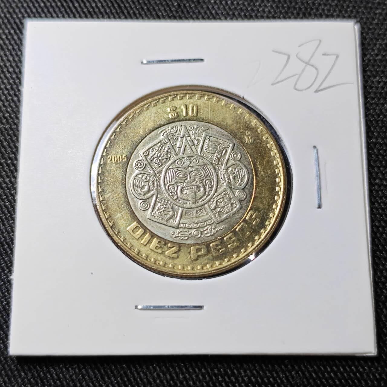 KK钱币收藏小铺 （套币 好品/批量散币 银币）专场  2月预留时间 周末发货  2005墨西哥10比索双色币 好品