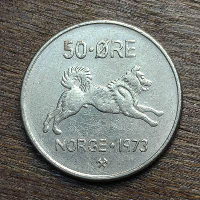 【铜匠收藏】★第133场★散币场，无佣金，30包邮。不满30元，支付5元运费。《接受代拍 代送NGC评级》 - 挪威 1973年 50欧尔