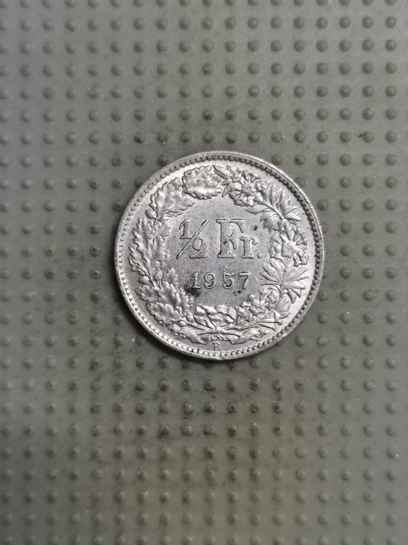 2025年第123场各国散币拍卖（总第123场） 瑞士1957年1/2法郎银币2.5g835银