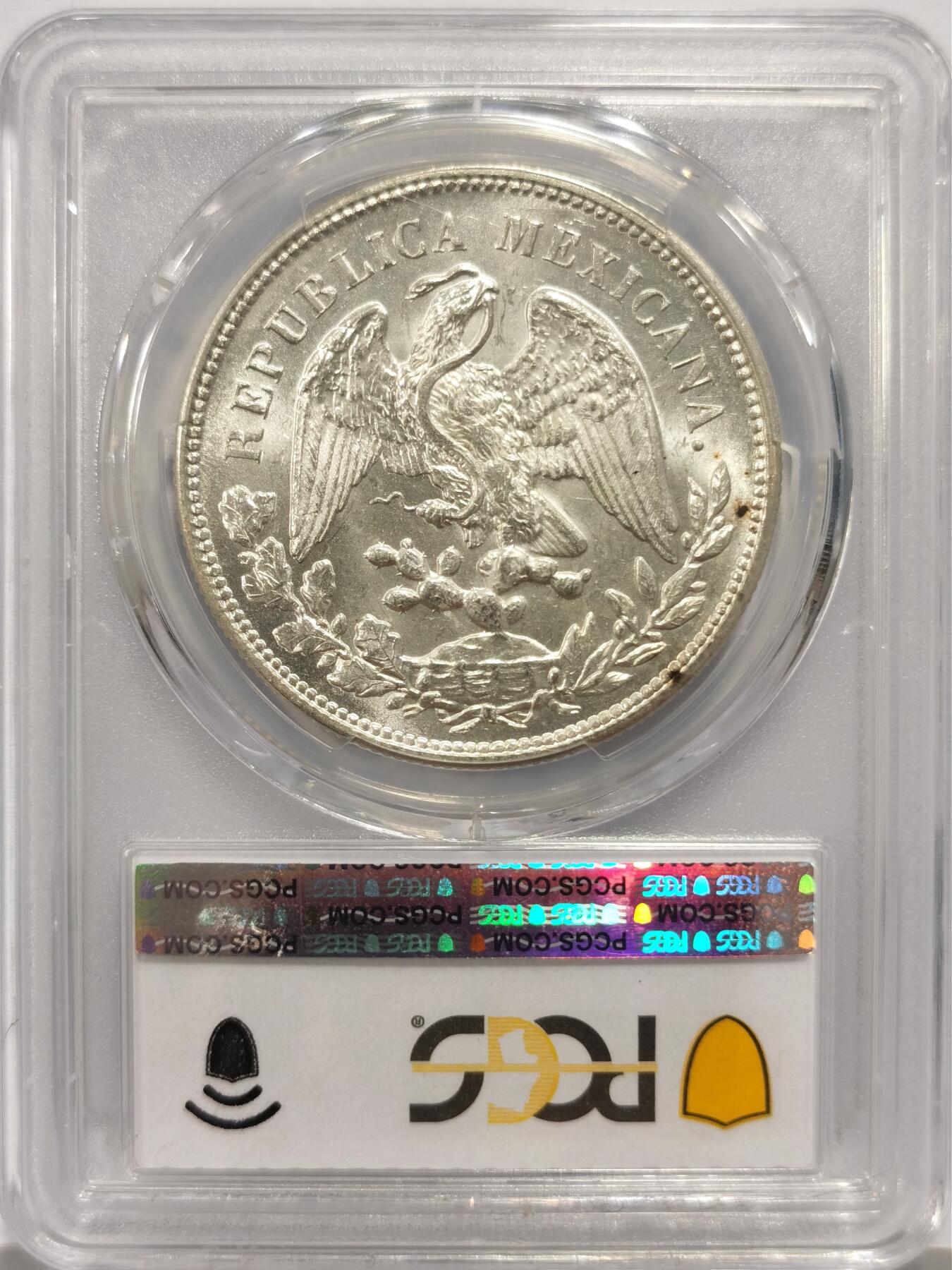 博洋堂世界钱币拍卖第149期（全场包邮） PCGS MS63 墨西哥1908年MO GV版直边鹰洋，转光一流