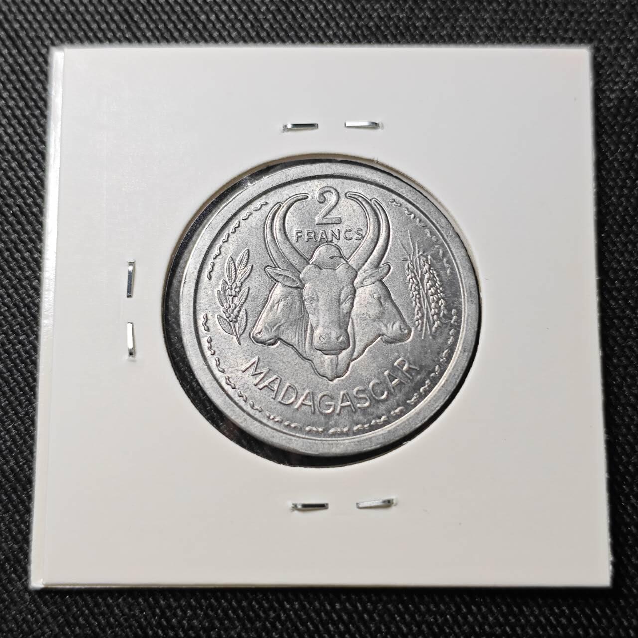 KK钱币收藏小铺 （套币 好品/批量散币 银币）专场  2月预留时间 周末发货  1948法属马达加斯加2法郎 