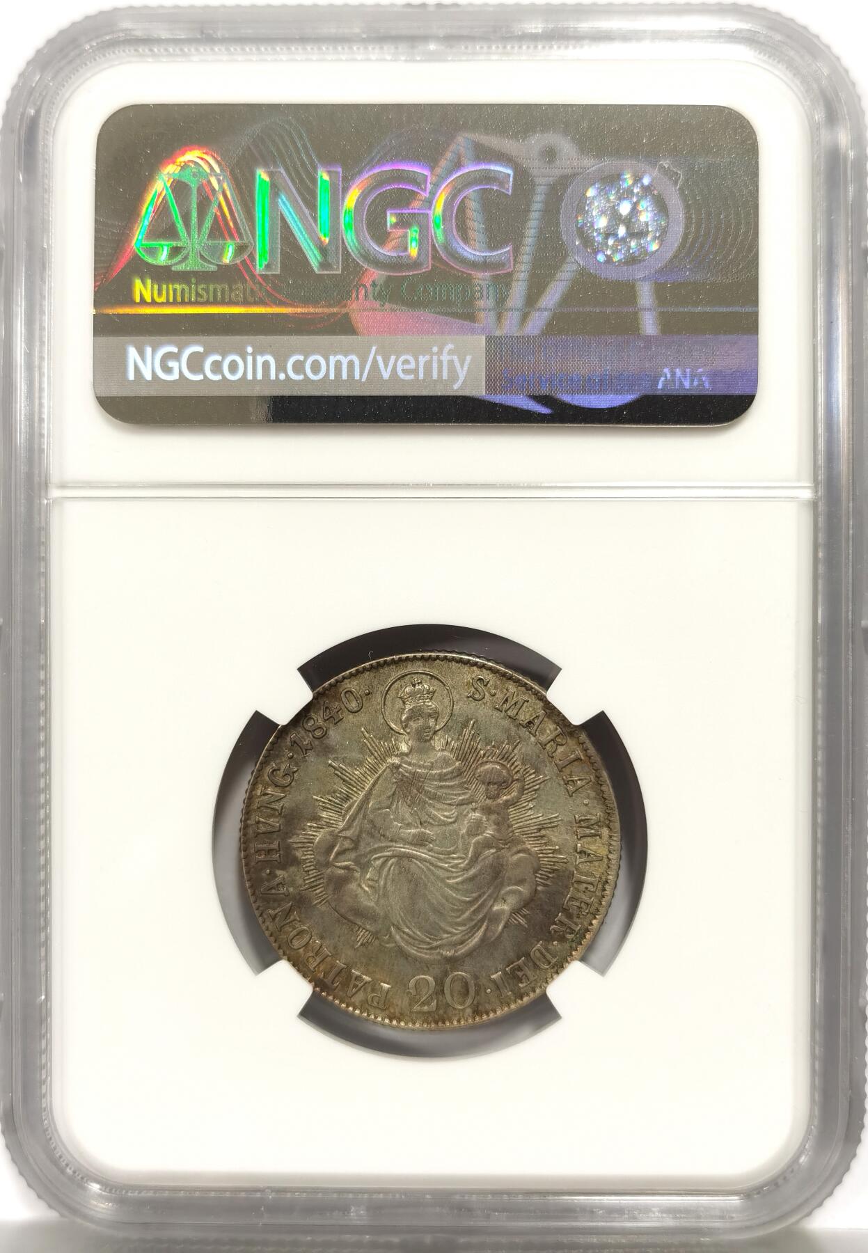 博洋堂世界钱币拍卖第149期（全场包邮） NGC MS63 匈牙利1840年圣母抱婴20克鲁泽银币