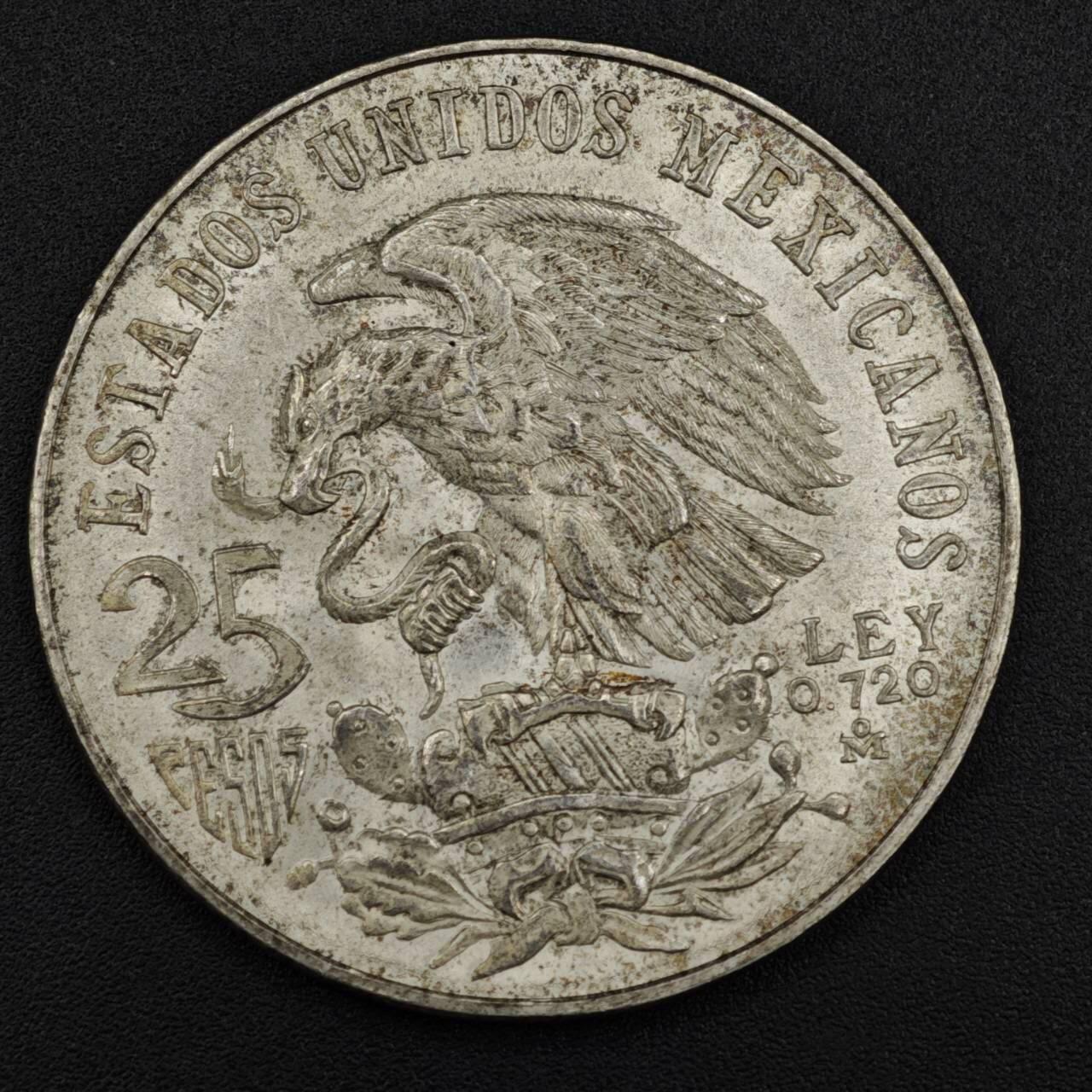 【淘币小摊】实时拍第八百零八拍   银币套币场   满百包邮可预留二周 每周一统一发货   墨西哥1968年25比索奥运会纪念银币重22.5克720银 银价185