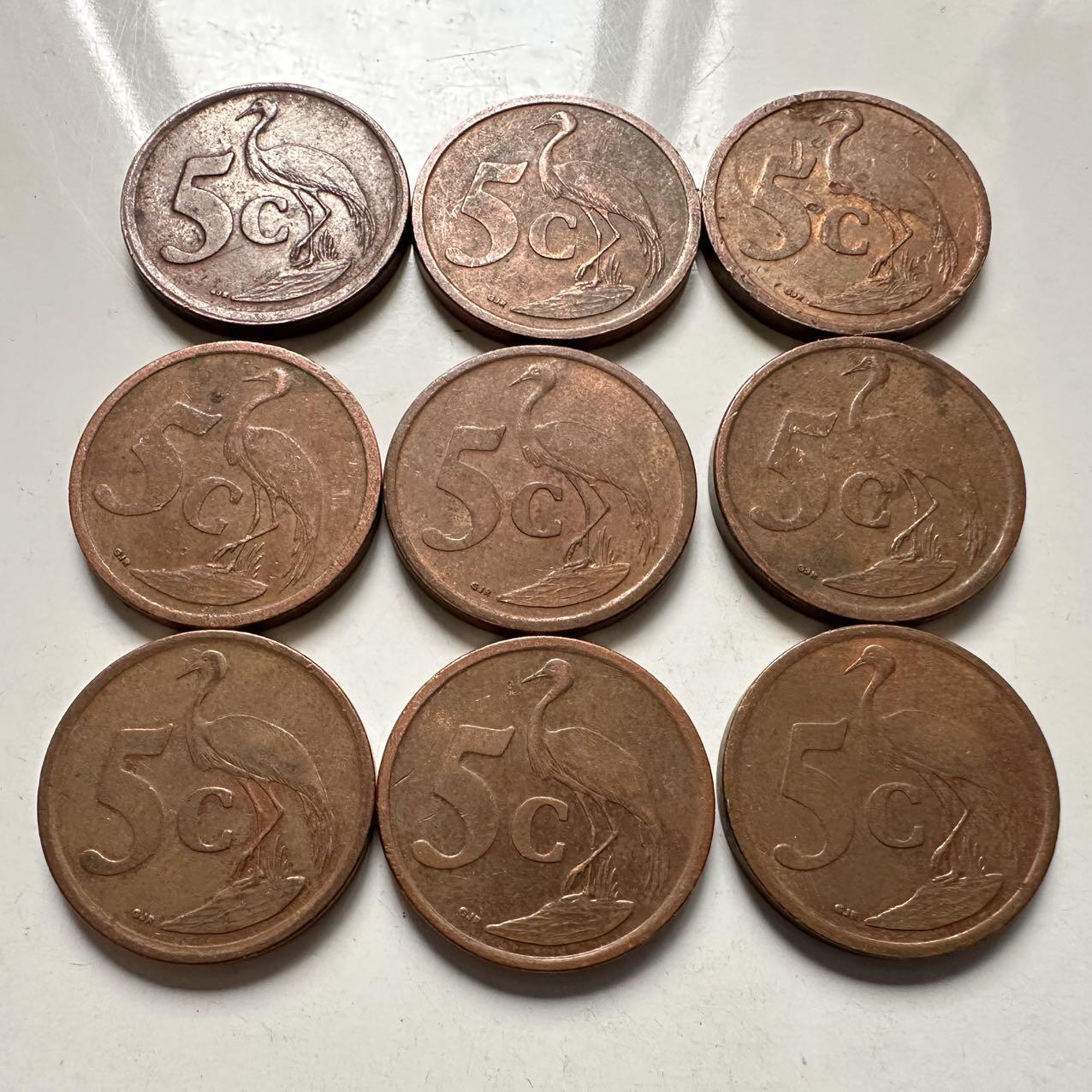 🌹外币初藏🌹🐯2025年第132场  每周二四六晚8️⃣点 接代拍 南非2003--2011年5分9枚全套 不同版本