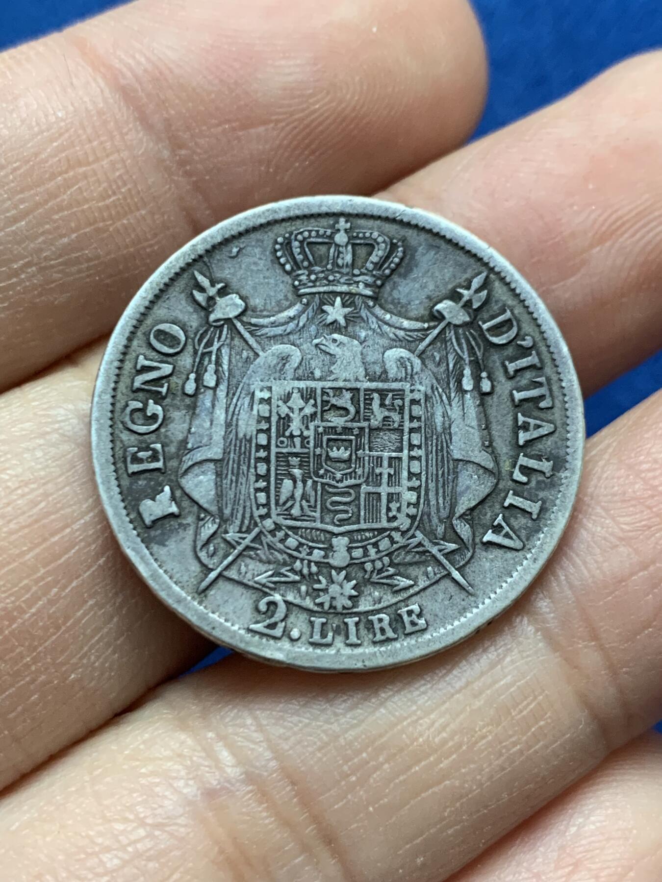 《竞宝斋》第442场 周日，周一，2场连拍 （全场包邮） 六枚一组 1811年法占意大利5里拉，2里拉一组，10分银币，5分银币，1索尔铜币，10分铜币一组，稀少。