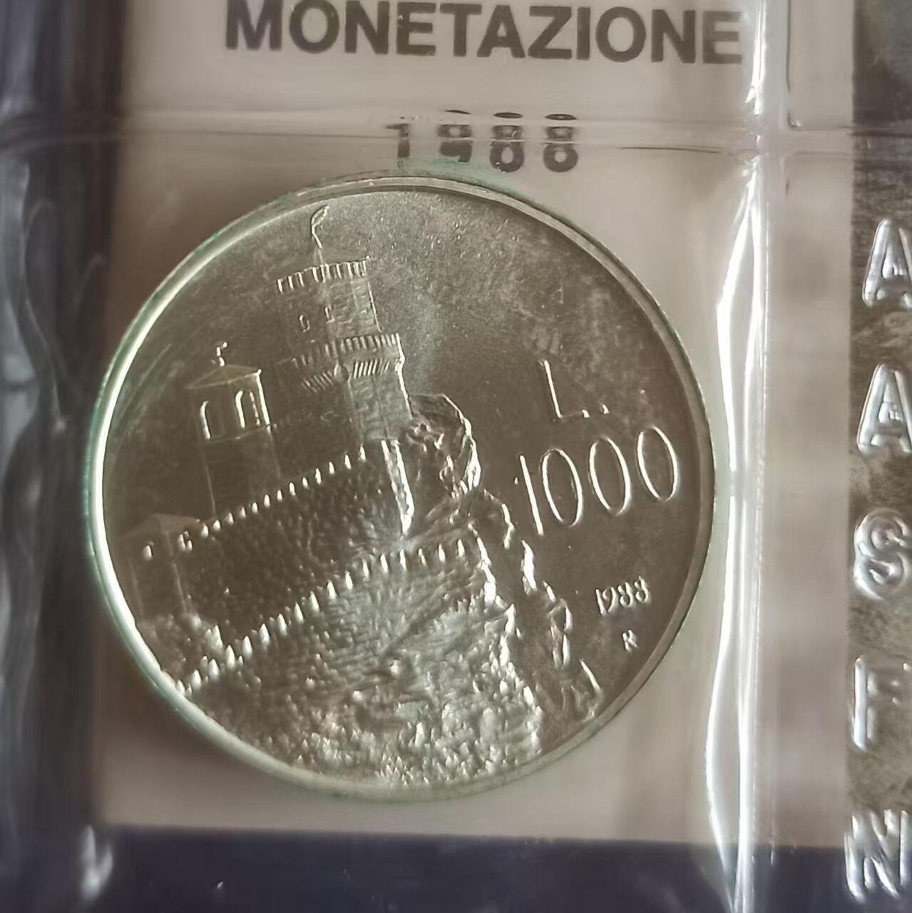 ❤️【币观天下】❤️ 第332期钱币拍卖- 2025.11.28周五晚上6点半场-长期征集拍品 圣马力诺1988年10枚装MS 本年度主题圣马力诺的城堡和堡垒 1000里拉是银币