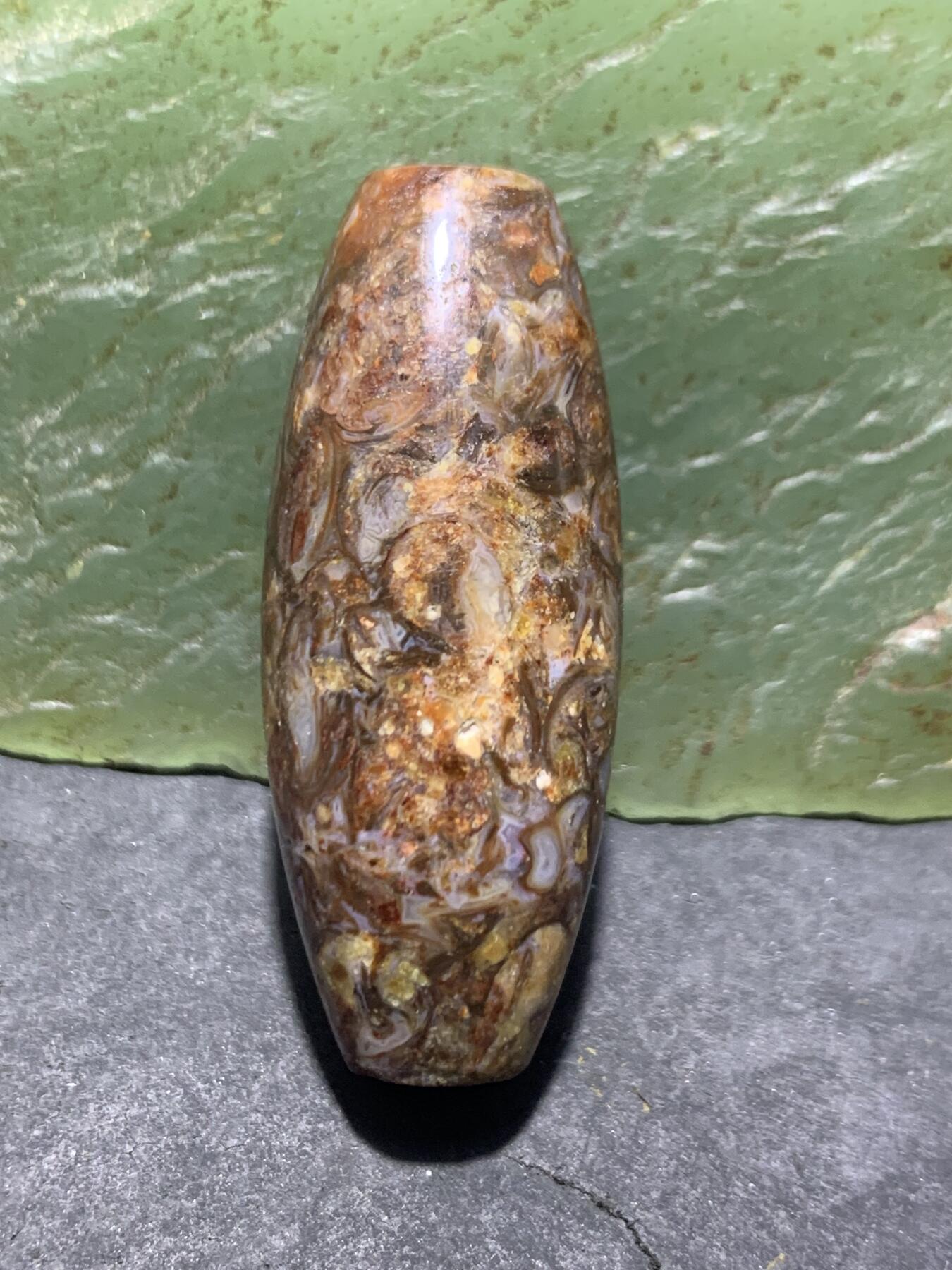 藏传血法螺石随形天珠一颗！