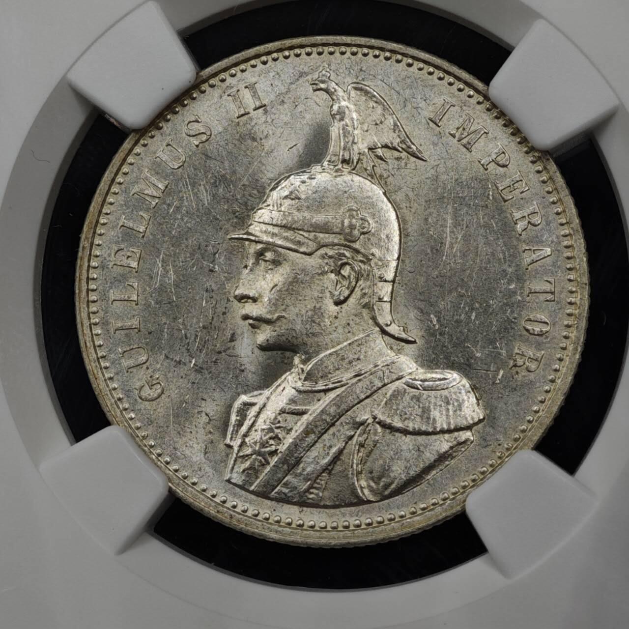 【淘币小摊】实时拍第八百零八拍   银币套币场   满百包邮可预留二周 每周一统一发货   德属东非1914年1卢比银币 NGC MS61