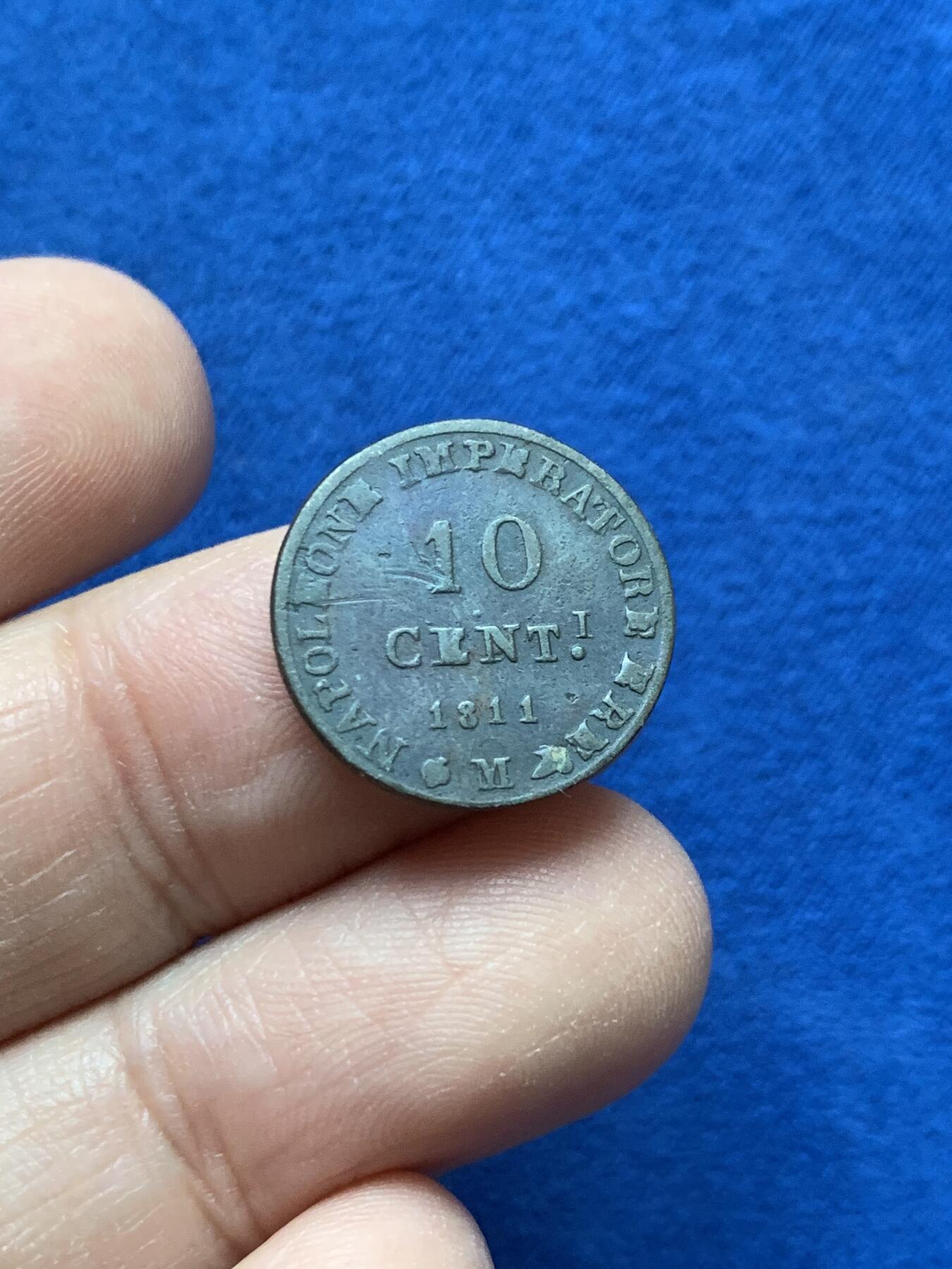 《竞宝斋》第442场 周日，周一，2场连拍 （全场包邮） 六枚一组 1811年法占意大利5里拉，2里拉一组，10分银币，5分银币，1索尔铜币，10分铜币一组，稀少。