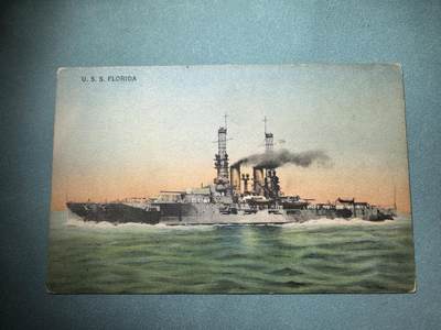 盛世勋华——号角文化勋章邮票专场拍卖第289期 - 美国二战时期军舰专题明信片 佛罗里达号战列舰